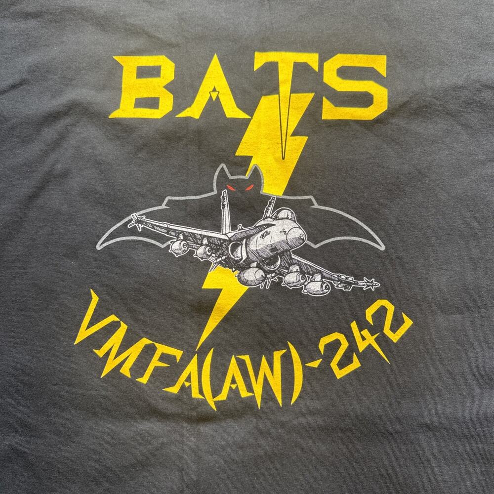 Vintage USMC VMFA(AW)-242 BATS F/A-18 Hornet Squadron T-Shirt 2XL Marine Corps